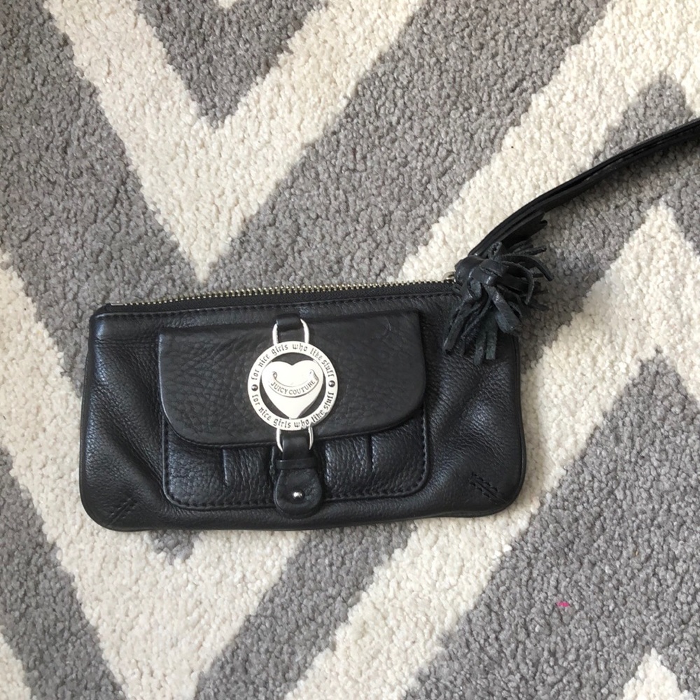 Juicy Couture Black Leather wristlet